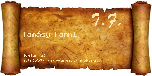 Tamásy Fanni névjegykártya