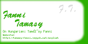 fanni tamasy business card